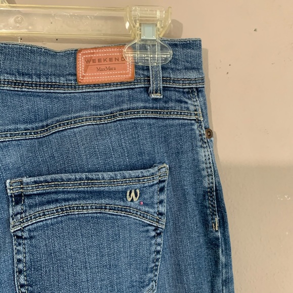 1 MAX MARA WEEKEND WOMENS STRECH JEANS FIT W2 BOOTCUT BLUE SIZE 44 US 10 - Picture 4 of 8